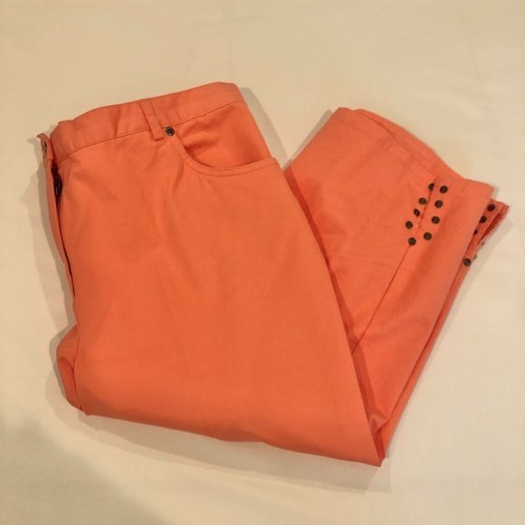 Ruby Rd. Pants - Ruby Rd Peach Colored Embellished Bottom Pants